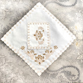 نمای کلی جانماز ترمه سفید طرح سینا نگین کاری شده