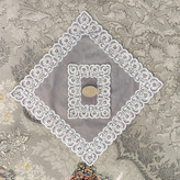 نمای کلی جانماز مخمل نگین دار طوسی طرح شکوه