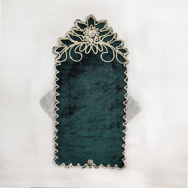 جانماز جیبی مخمل سبز نمای پشت