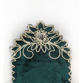 نمای نزدیک جانماز مخمل جیبی سبز