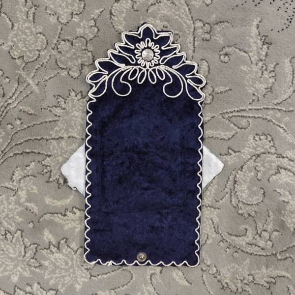 نمای پشت جانماز جیبی مخما سورمه ای