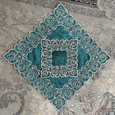 نمای کلی جانماز نگین دار مخمل سبز تیره 38 سانتیمتری
