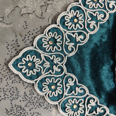 نمای کلی جانماز نگین دار مخمل سبز تیره 38 سانتیمتری